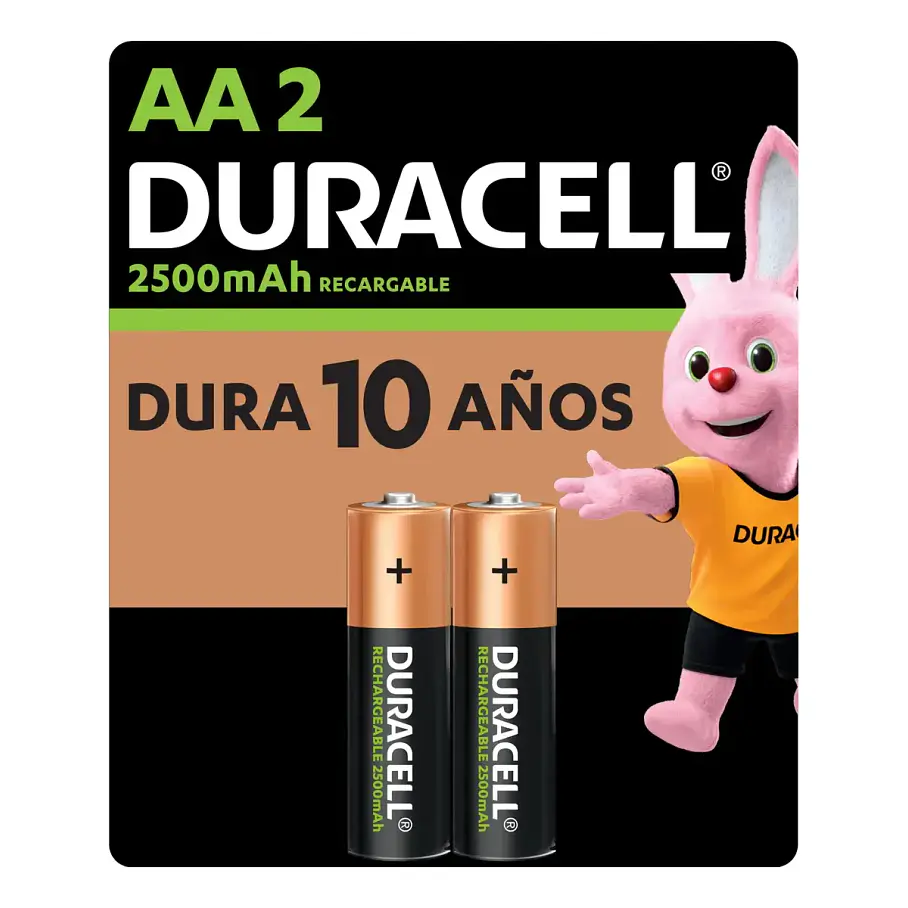 Pila Duracell Recargable AA (2 Pilas De 2500mah Doble A). 1