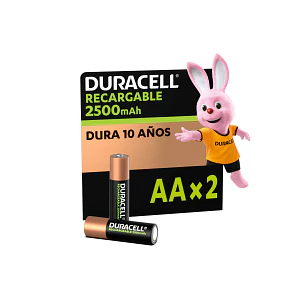Pila Duracell Recargable AA (2 Pilas De 2500mah Doble A).