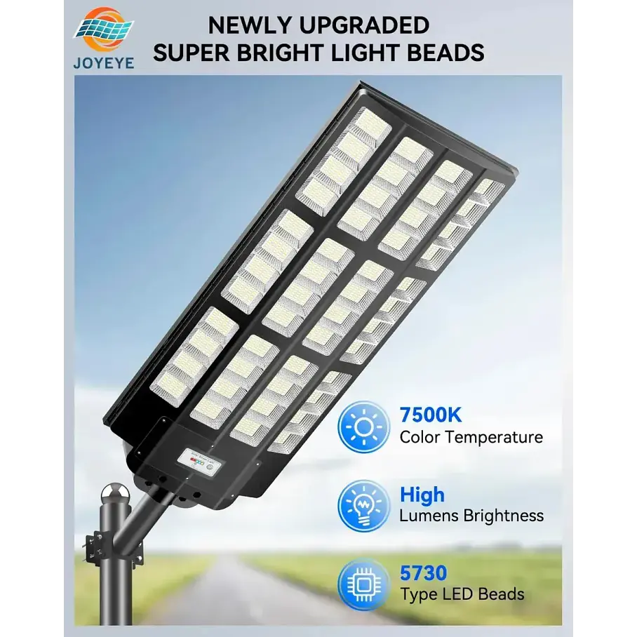 Foco Solar Posta Led Gigante 10.000w Potente + Control + Soporte Foco Para Exterior 2RL Amplio Estadio Percelas Campo Iluminacion Potente Super Foco. 4