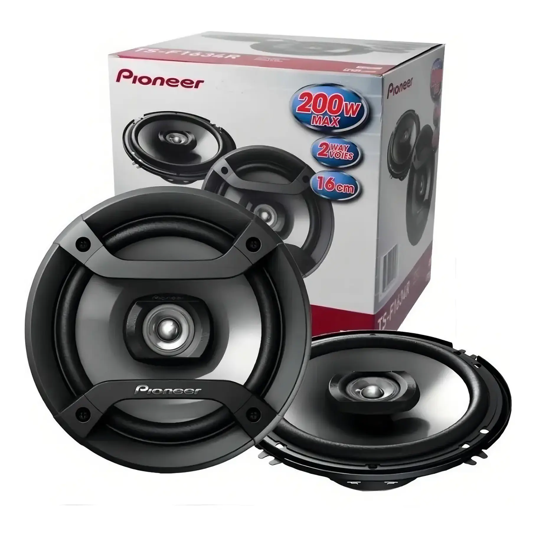 Parlantes De Auto Pioneer Ts-f1634r: Altavoces De Audio Para Automovil De 2 Vías Rango Completo De 6.5'' Potencia Máxima De 200w 1