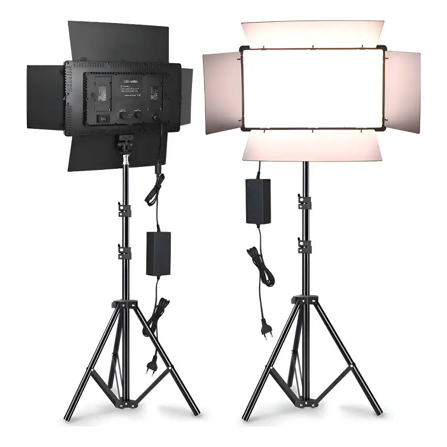 Kit Profesional Luz Relleno Con Trípode Reflector Pro 600led Estructura Negro Luz Blanco frío. 1