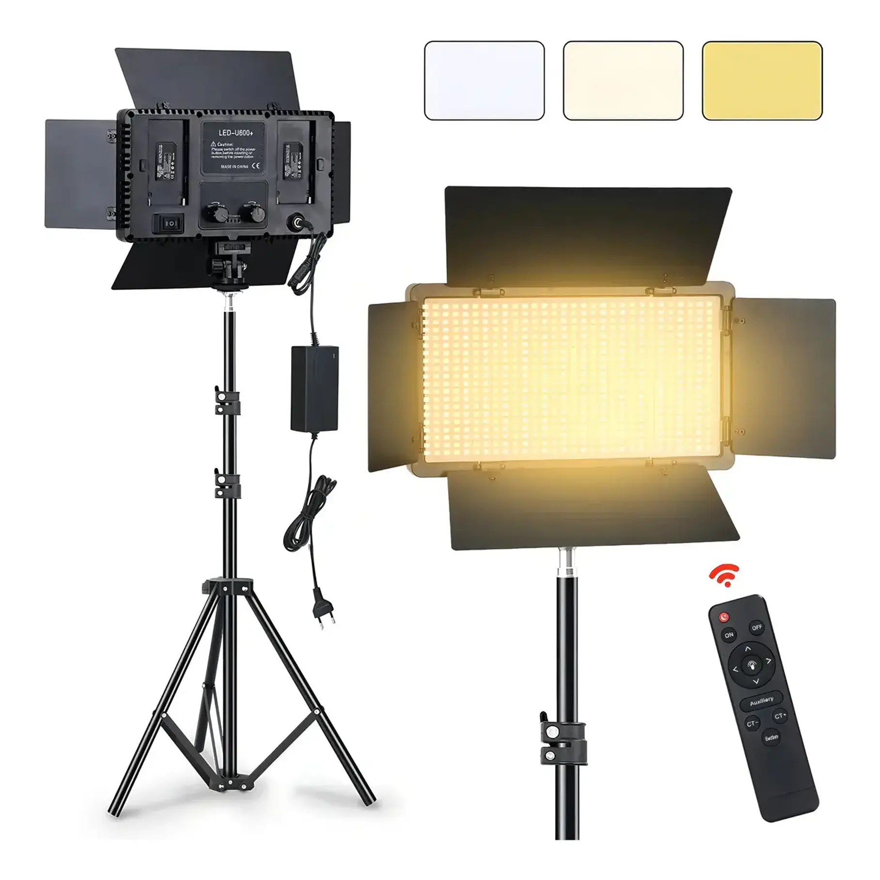 Kit Profesional Luz Relleno Con Trípode Reflector Pro 600led Estructura Negro Luz Blanco frío. 6