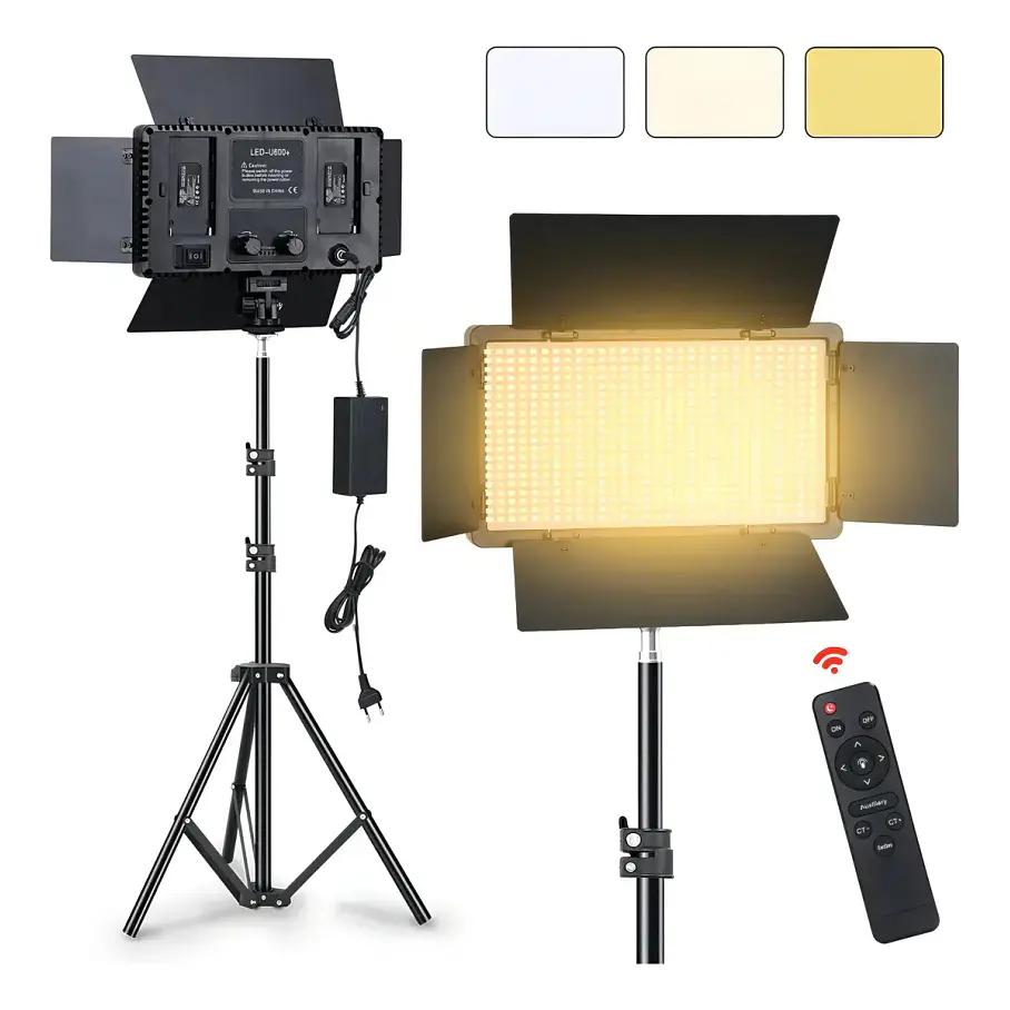 Kit Profesional Luz Relleno Con Trípode Reflector Pro 600led Estructura Negro Luz Blanco frío. 6