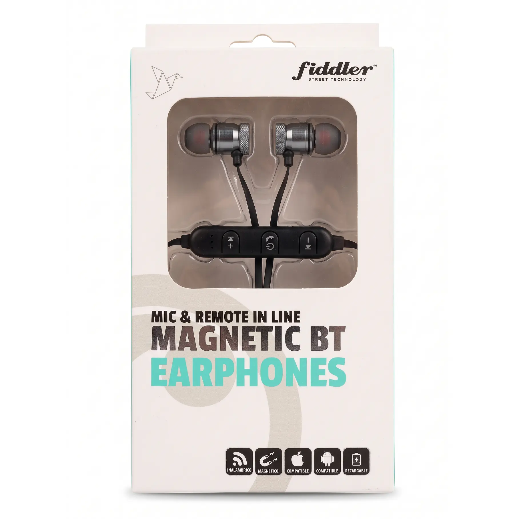 Audifonos Auriculares Magnéticos Manos Libres Bluetooth Fiddler Plateado. 1