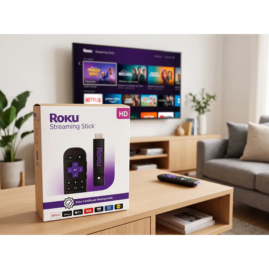 Roku Streaming Stick Hd Con Control Remoto Por Voz Negro De Voz Reempacado Certificado. 3