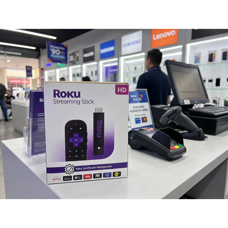 Roku Streaming Stick Hd Con Control Remoto Por Voz Negro De Voz Reempacado Certificado. 1