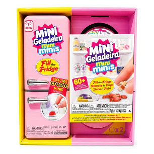 Mini Refrigerador Mini Geladeira Mini Minis + 2 Capsulas Sorpresas Mini Alimentos Juguete Realista Heladera Nevera Cooler 60 Piezas Coleccionables.