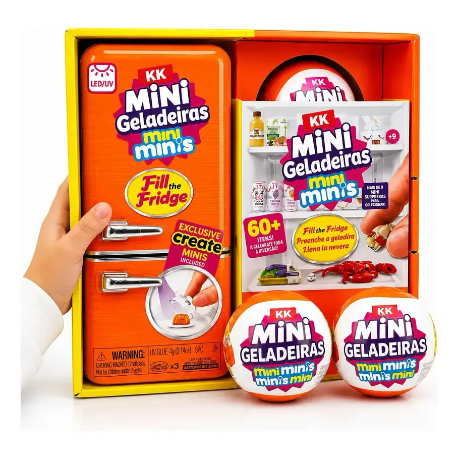 Mini Refrigerador Mini Geladeira Mini Minis + 2 Capsulas Sorpresas Mini Alimentos Juguete Realista Heladera Nevera Cooler 60 Piezas Coleccionables. 3