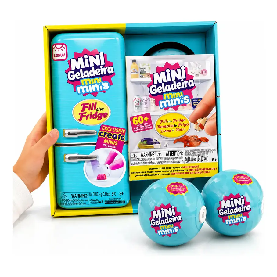 Mini Refrigerador Mini Geladeira Mini Minis + 2 Capsulas Sorpresas Mini Alimentos Juguete Realista Heladera Nevera Cooler 60 Piezas Coleccionables. 4