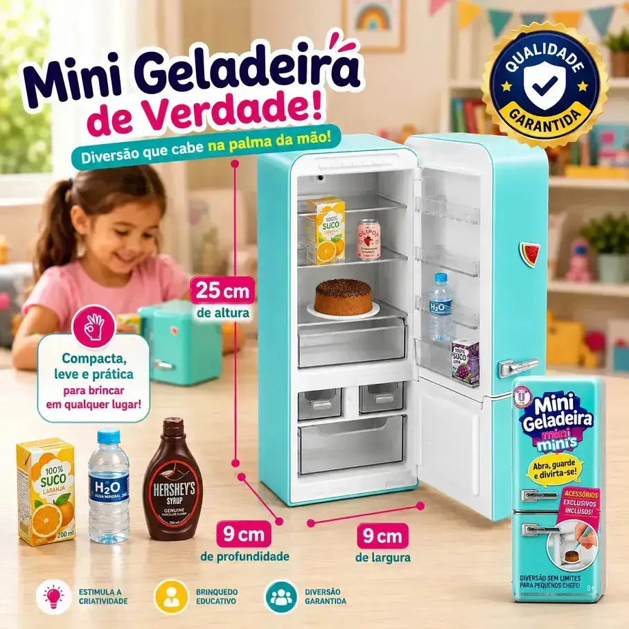 Mini Refrigerador Mini Geladeira Mini Minis + 2 Capsulas Sorpresas Mini Alimentos Juguete Realista Heladera Nevera Cooler 60 Piezas Coleccionables. 7
