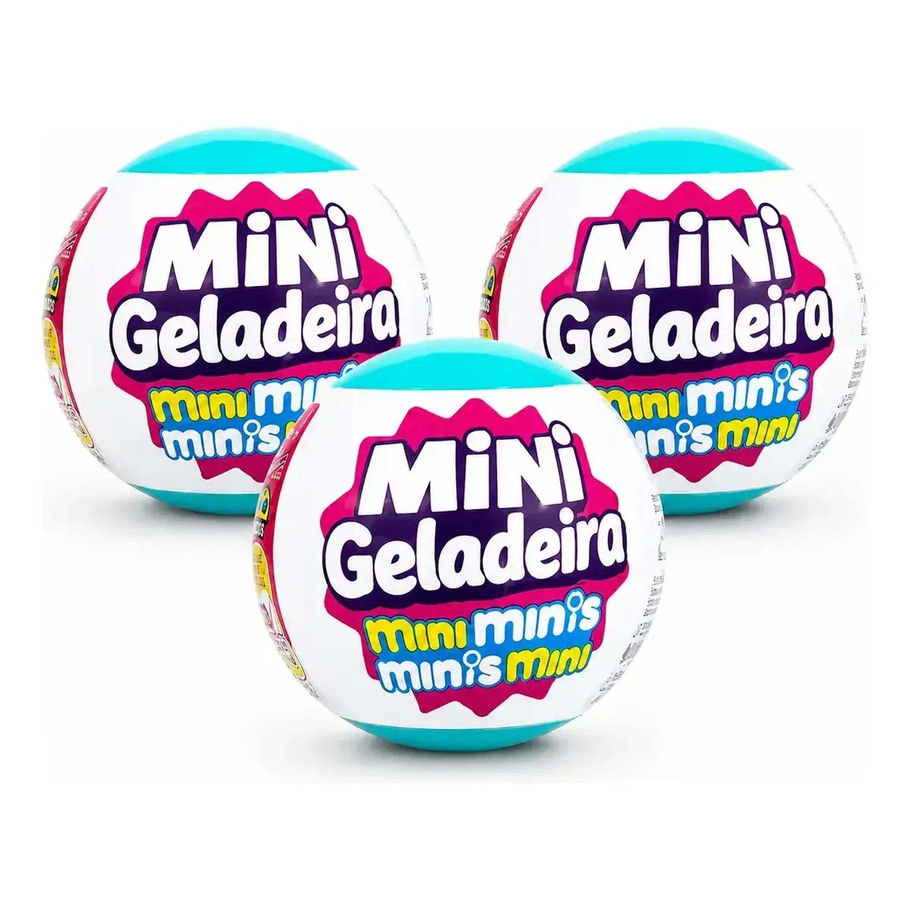 Pack 3 Esfera Bola Alimentos Sorpresa Mini Geladeira Minis Minis Mini Refrigerador Capsulas Sorpresas Mini Geladeira 6 Sorpresas Capsula. 1