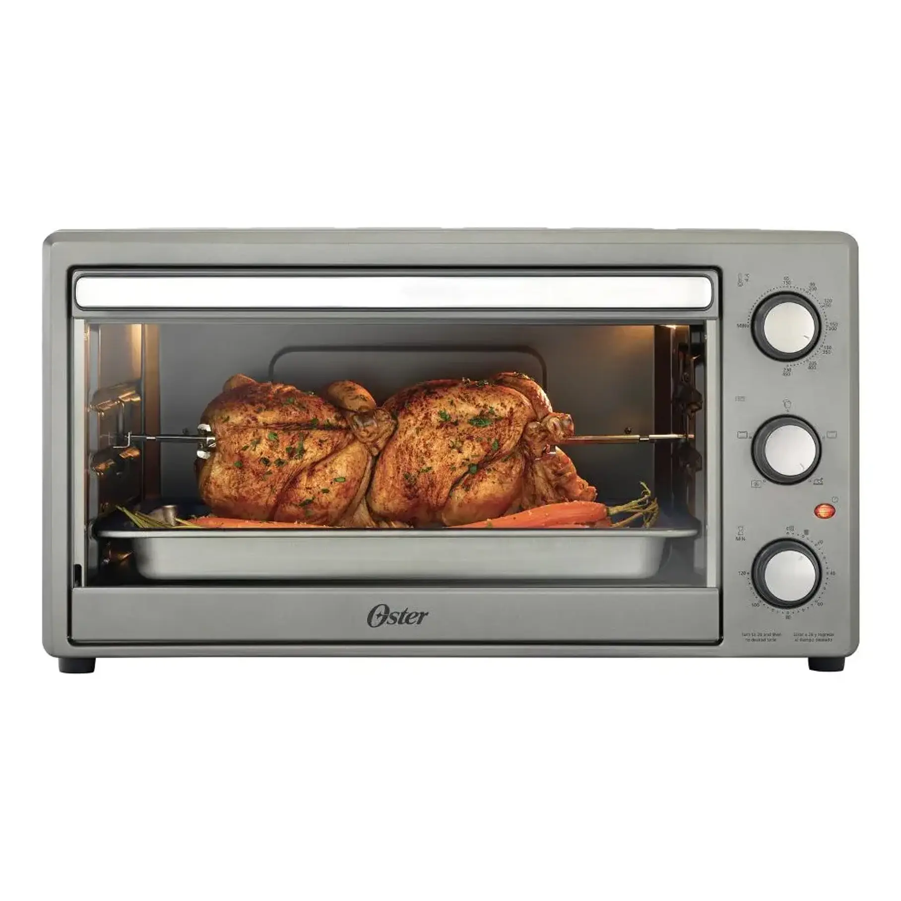 Horno XL Extra Grande Rotisserie Oster 60 Lts Manual Gris TSSTTV60MNS Tamaño 2 Pollos. 5
