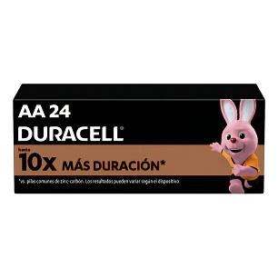 Duracell Pilas x24 Caja Doble AA, Larga Duración 1.5v, 24 Pilas Alcalinas.