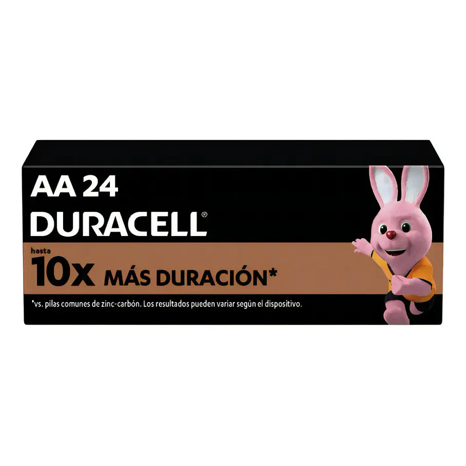 Duracell Pilas x24 Caja Doble AA, Larga Duración 1.5v, 24 Pilas Alcalinas. 1