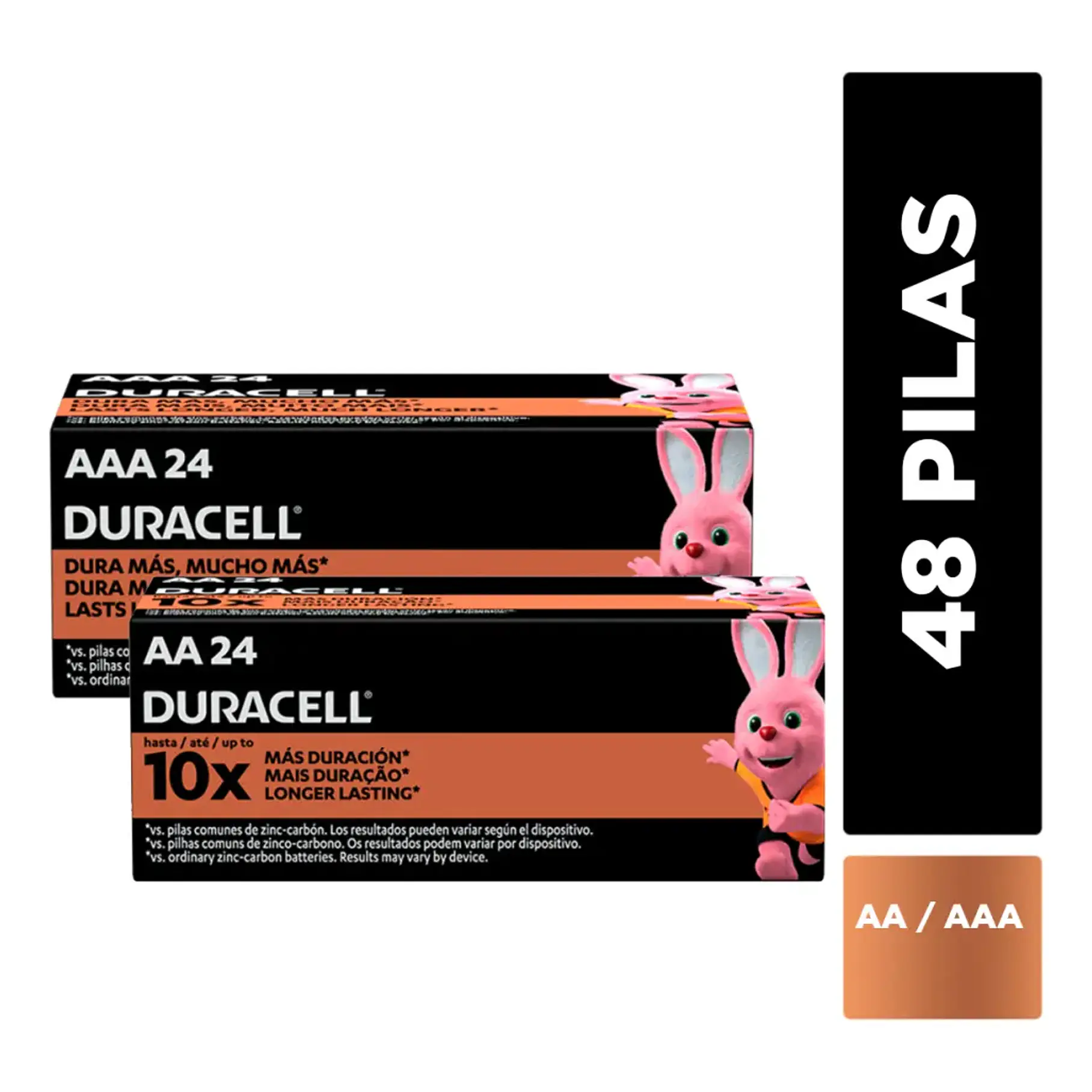 Pack Cajas 48 Pilas Alcalinas Duracell 24 Aa + 24 Aaa. 1