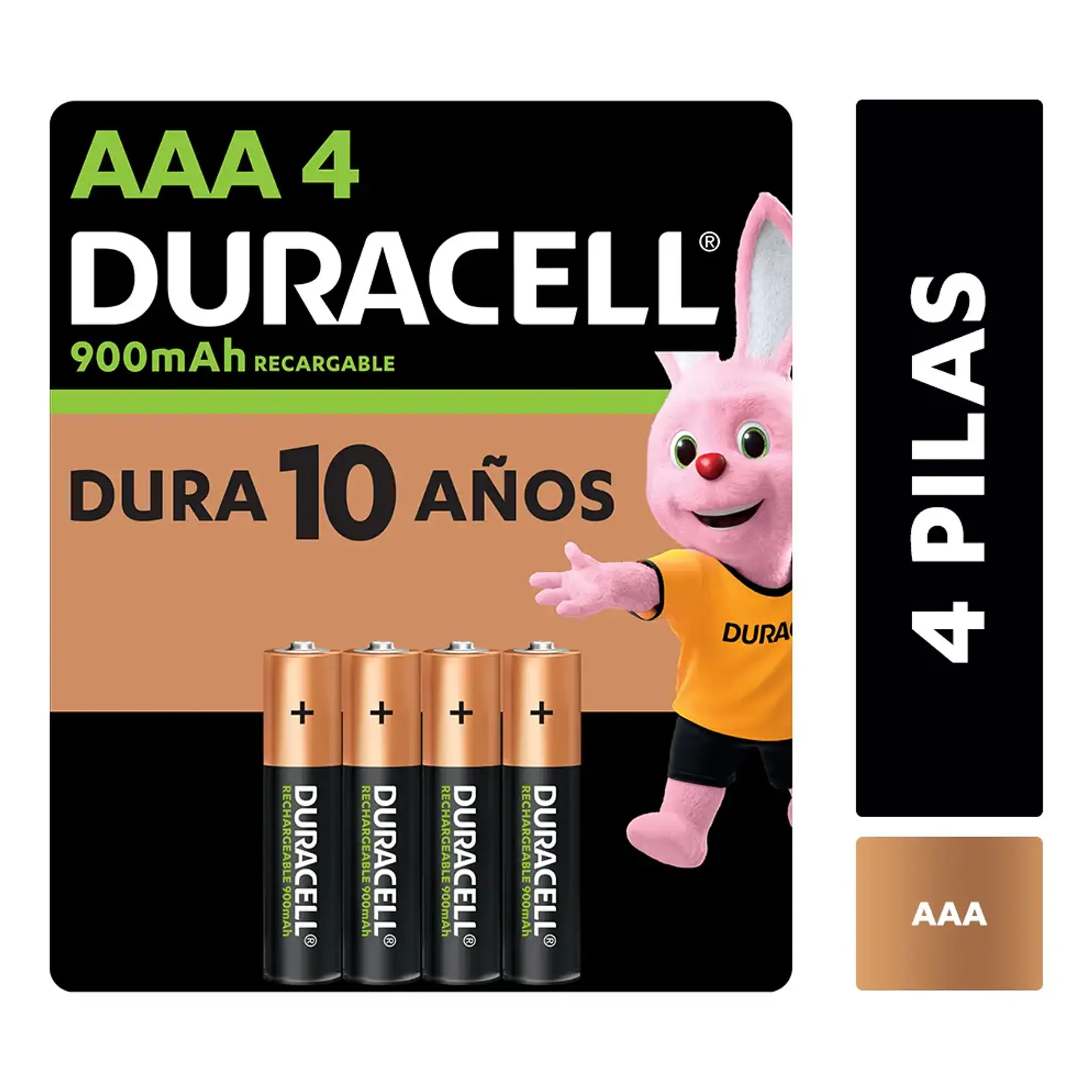 Pack X4 Pilas Aaa Recargables De 900 Mah Duracell. 1