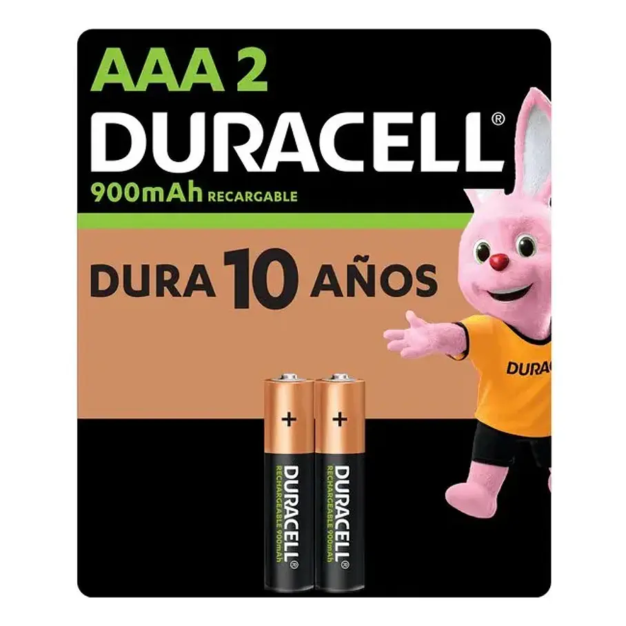 Pack X2 Pilas Aaa Recargables De 900 Mah Duracell. 1