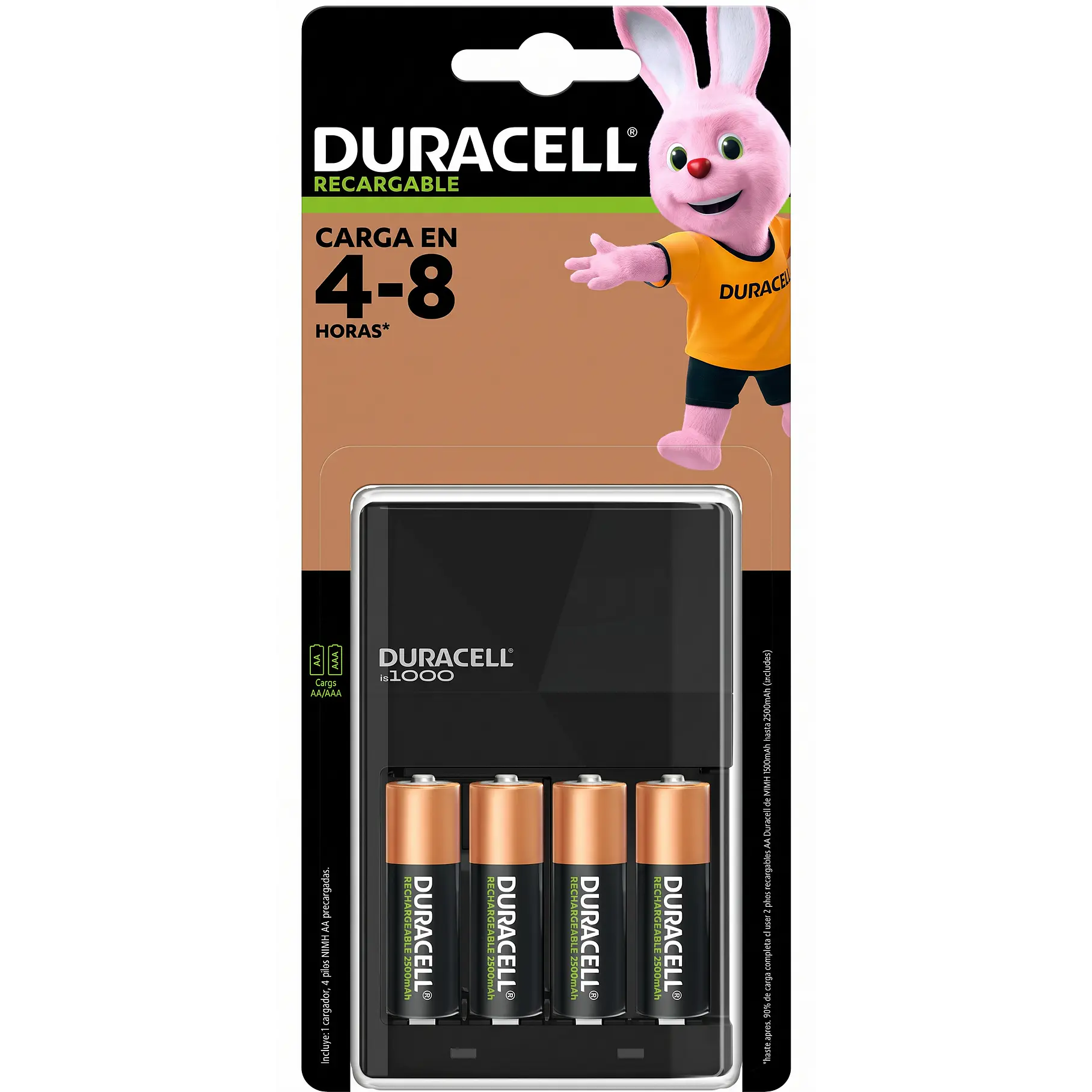 Cargador Pilas Aa/aaa + 4 Pilas Duracell Recargables Aa. 1