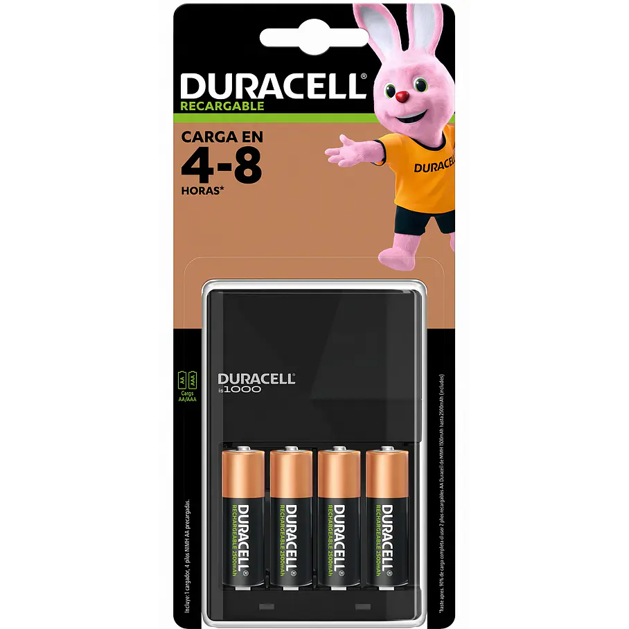 Cargador Pilas Aa/aaa + 4 Pilas Duracell Recargables Aa. 1