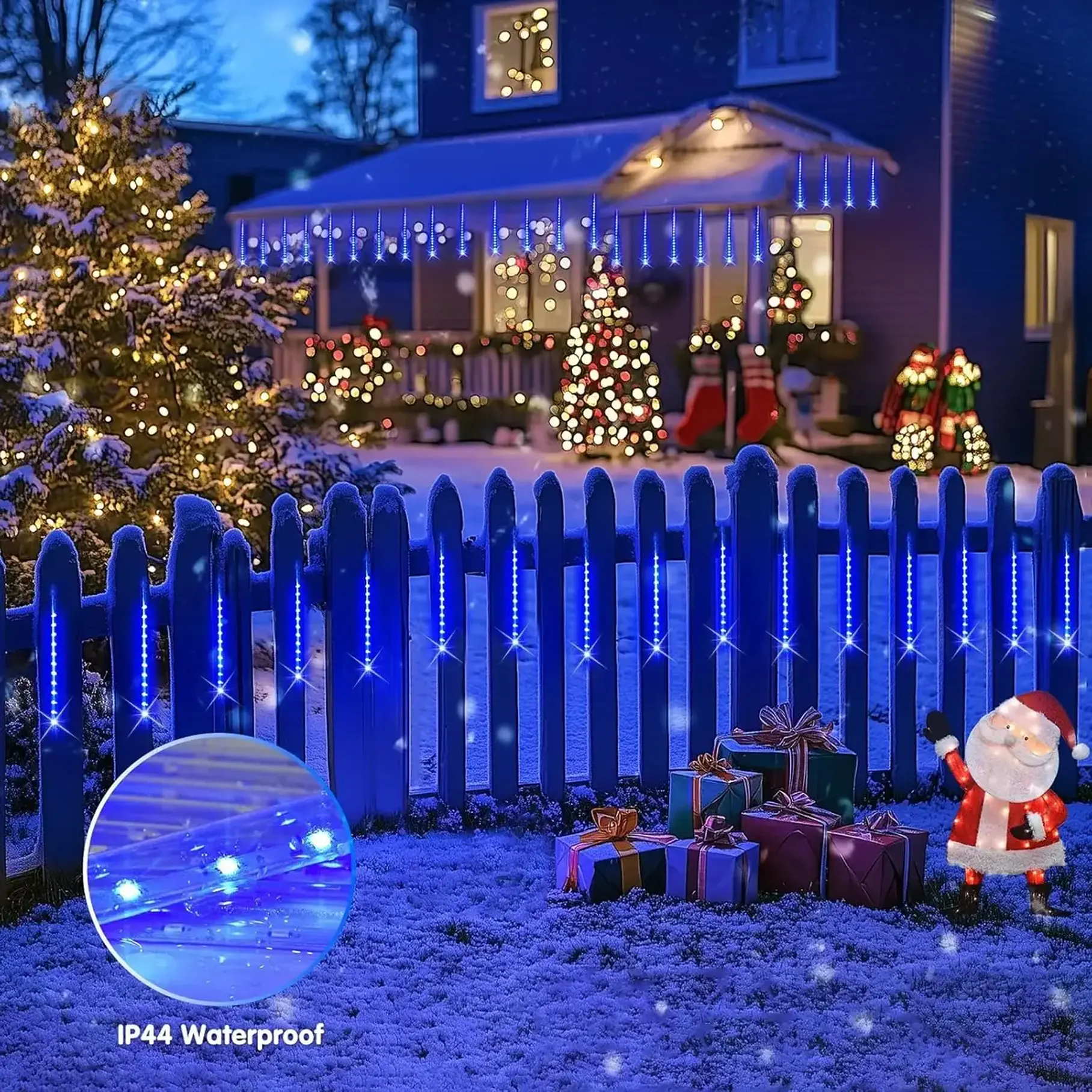 Luces Meteorito 8 Tubos De Luces LED Navideñas Navidad Decoracion 50 CM Electrico Corriente 288 Led RGB/Blanco/Azul/Calido  12