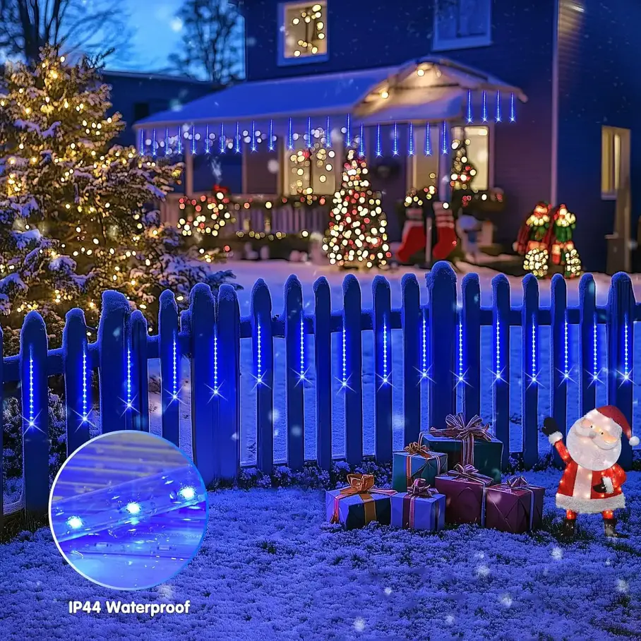 Luces Meteorito 8 Tubos De Luces LED Navideñas Navidad Decoracion 50 CM Electrico Corriente 288 Led RGB/Blanco/Azul/Calido  12