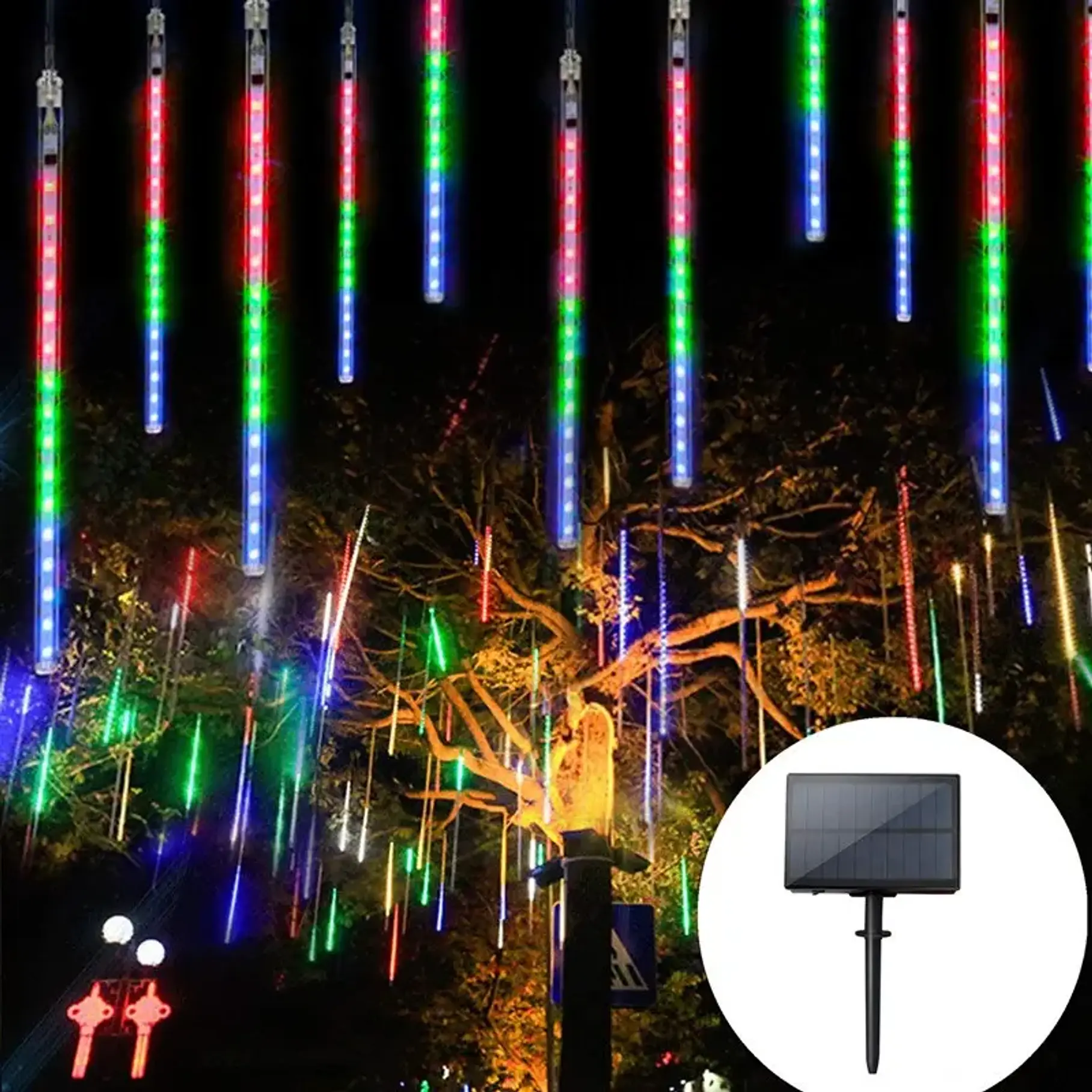 Luces Meteorito Solar Led 8 Tubos De Luces LED Navideñas Navidad Decoracion 50 CM Solar 288 Led RGB/Blanco/Azul/Calido 1