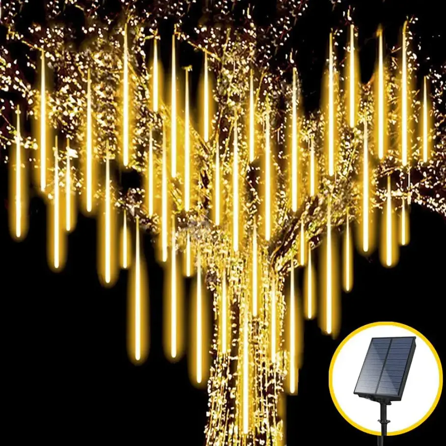 Luces Meteorito Solar Led 8 Tubos De Luces LED Navideñas Navidad Decoracion 50 CM Solar 288 Led RGB/Blanco/Azul/Calido 3