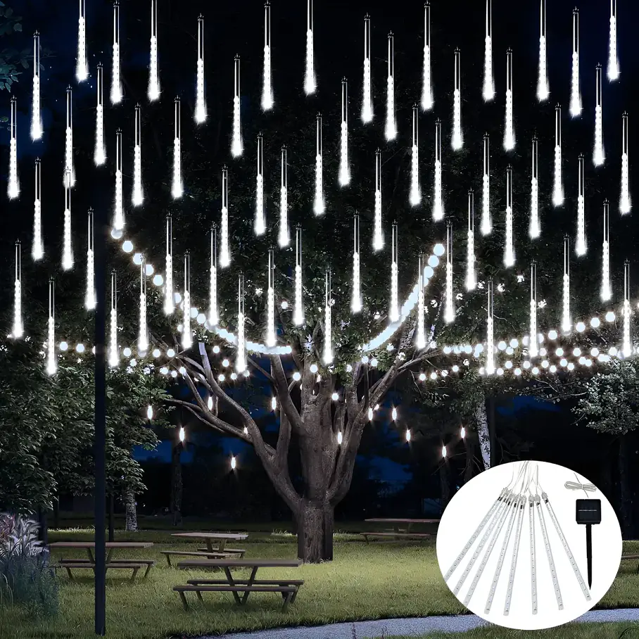 Luces Meteorito Solar Led 8 Tubos De Luces LED Navideñas Navidad Decoracion 50 CM Solar 288 Led RGB/Blanco/Azul/Calido 5