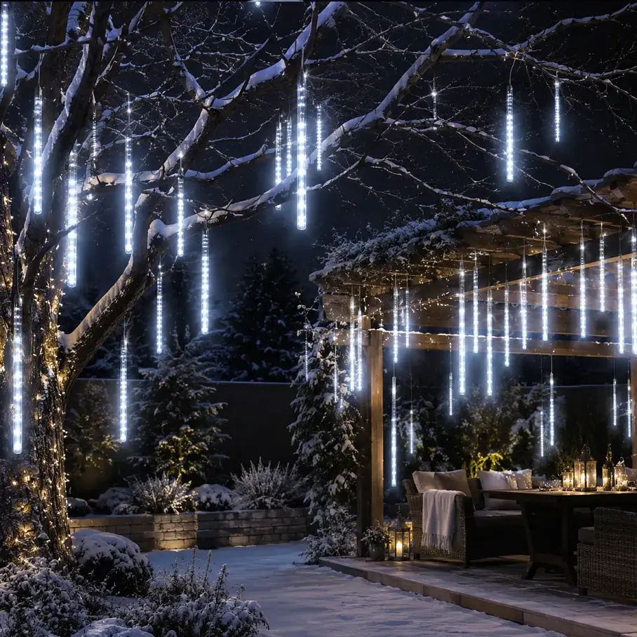 Luces Meteorito Solar Led 8 Tubos De Luces LED Navideñas Navidad Decoracion 50 CM Solar 288 Led RGB/Blanco/Azul/Calido 10