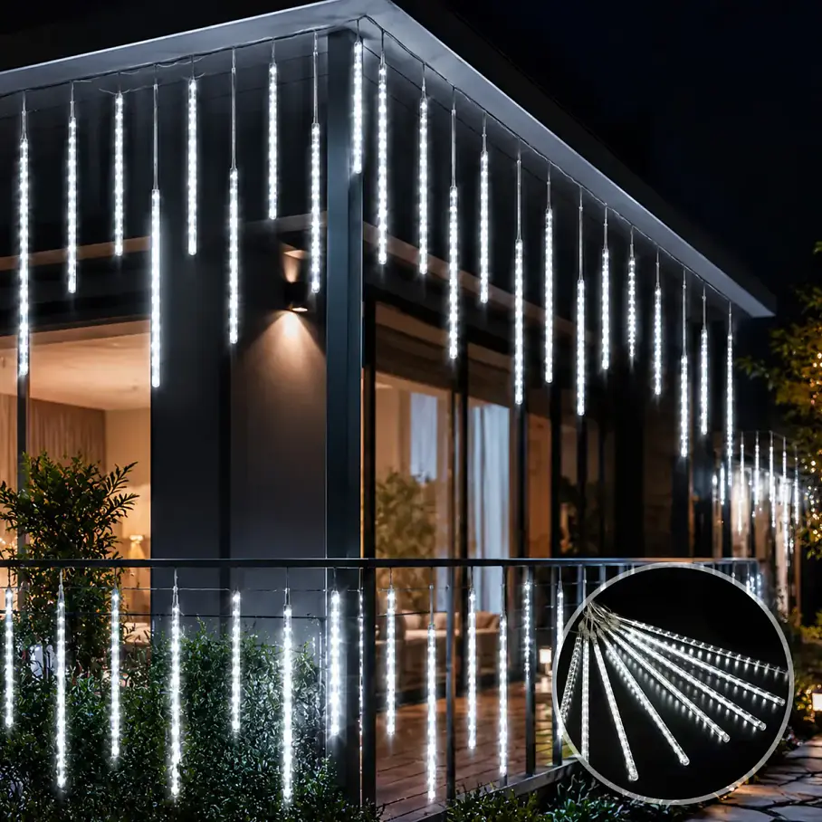 Luces Meteorito Solar Led 8 Tubos De Luces LED Navideñas Navidad Decoracion 50 CM Solar 288 Led RGB/Blanco/Azul/Calido 11