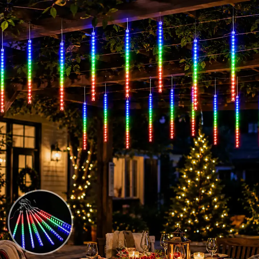 Luces Meteorito Solar Led 8 Tubos De Luces LED Navideñas Navidad Decoracion 50 CM Solar 288 Led RGB/Blanco/Azul/Calido 13