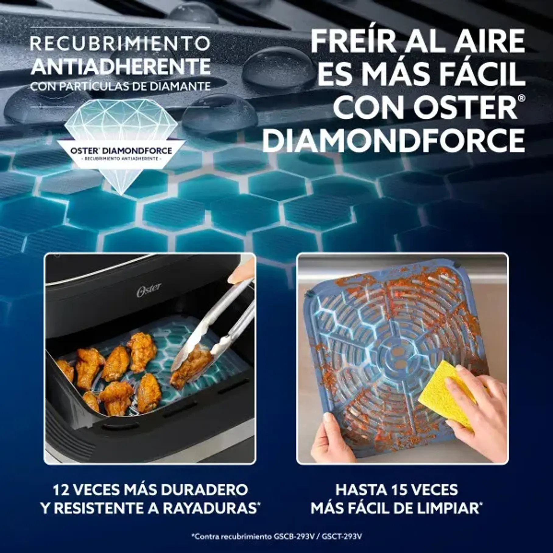 Freidora De Aire Oster Digital 10 L Con Ventana Negro Grande XL Pollo 8