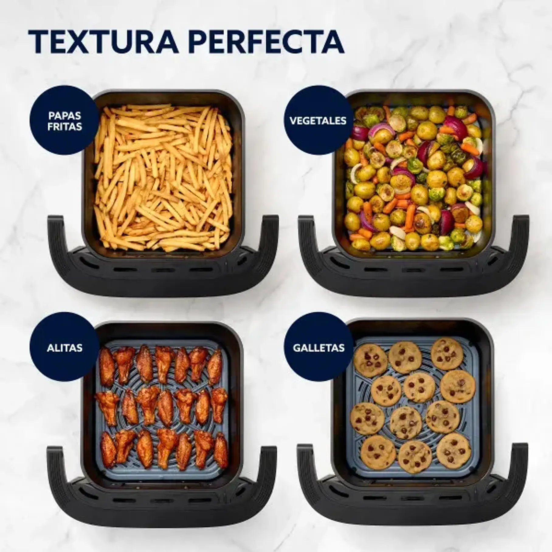 Freidora De Aire Oster Digital 10 L Con Ventana Negro Grande XL Pollo 6