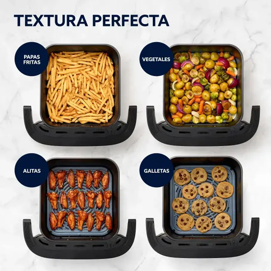 Freidora De Aire Oster Digital 10 L Con Ventana Negro Grande XL Pollo 6