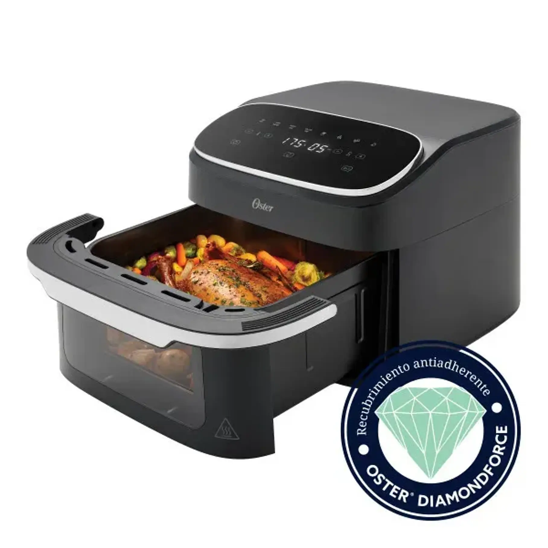 Freidora De Aire Oster Digital 10 L Con Ventana Negro Grande XL Pollo 2