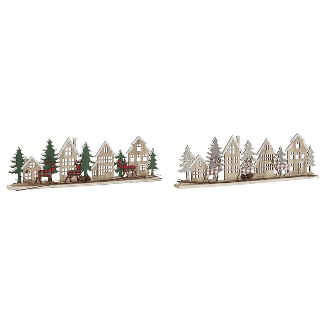 Decoração casas e renas mdf - 6 unidades