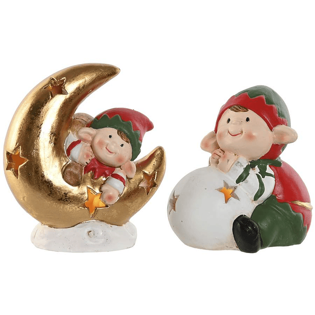 Elfos de cerâmica com luz - 6 unidades