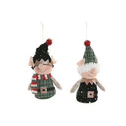Elfo de peluche p/pendurar - 2 unid