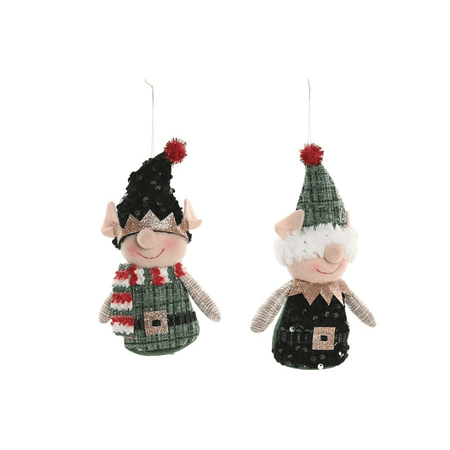 Elfo de peluche p/pendurar - 2 unid