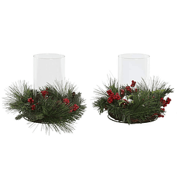 Guirlanda porta-velas vidro~- 4 unidades