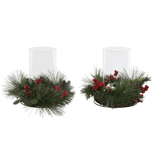 Guirlanda porta-velas vidro~- 4 unidades