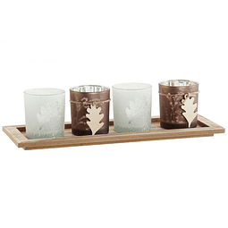 Set de 4 porta-velas natalício - 1 unidade