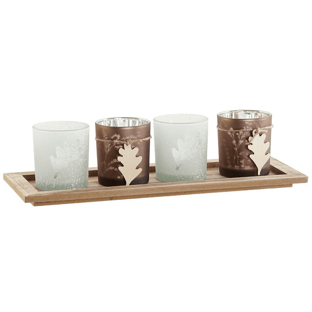 Set de 4 porta-velas natalício - 1 unidade