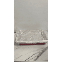 Cesta retangular vermelha forrada - 1 unid