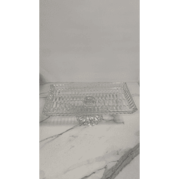 Prato retangular de cristal - 1 unid