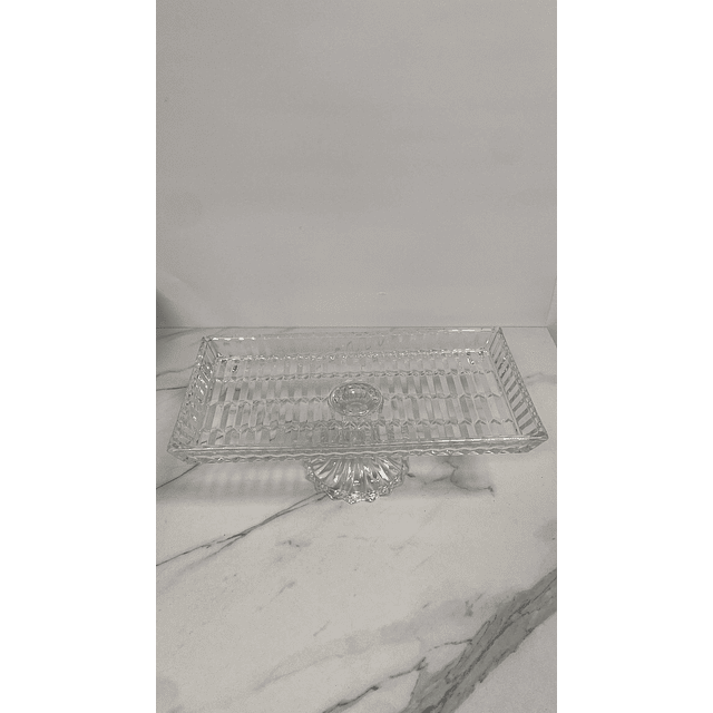 Prato retangular de cristal - 1 unid