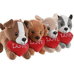 Peluche cães com coração 