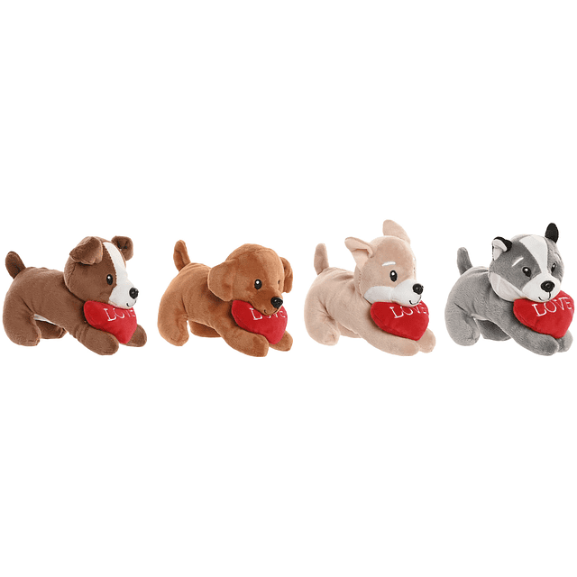 Peluche cães com coração 
