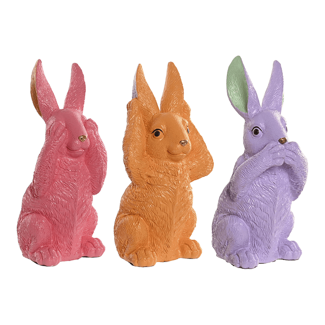 Conjunto coelho em cerâmica