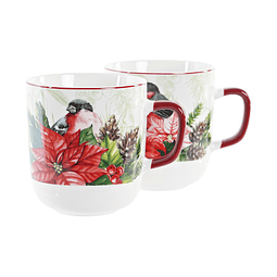 Caneca de porcelana pássaros